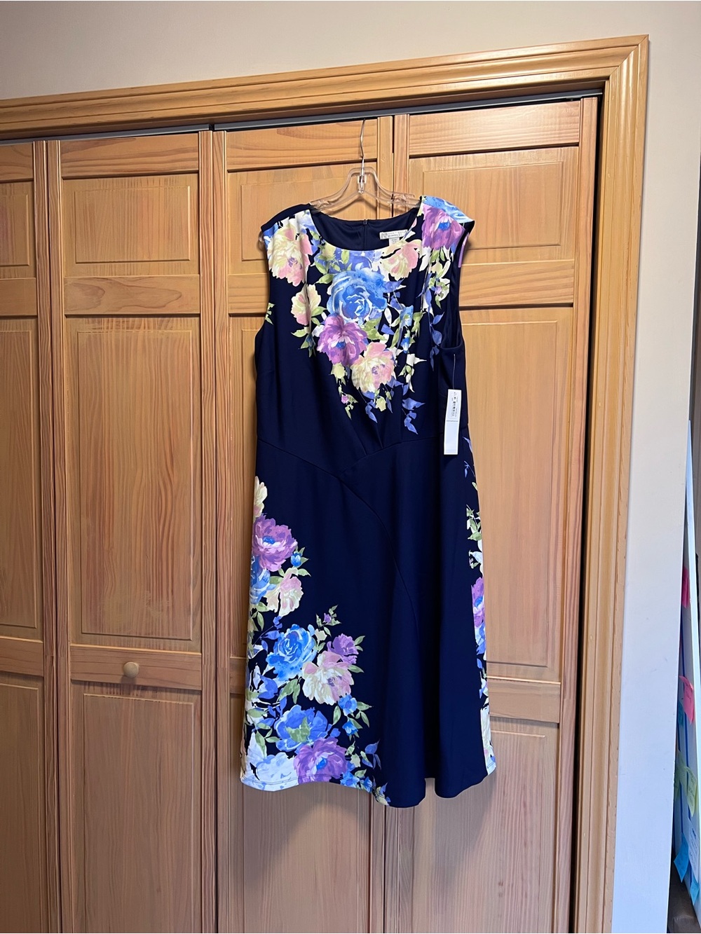 London Times navy floral dress NWT
